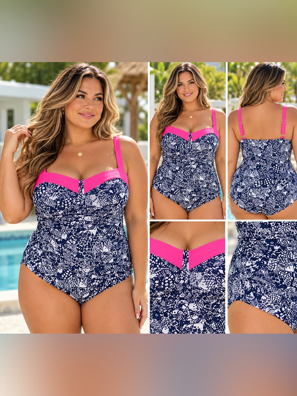 Lilly Pulitzer X Target blue & White Fish print One-Piece Swimsuit size 26W